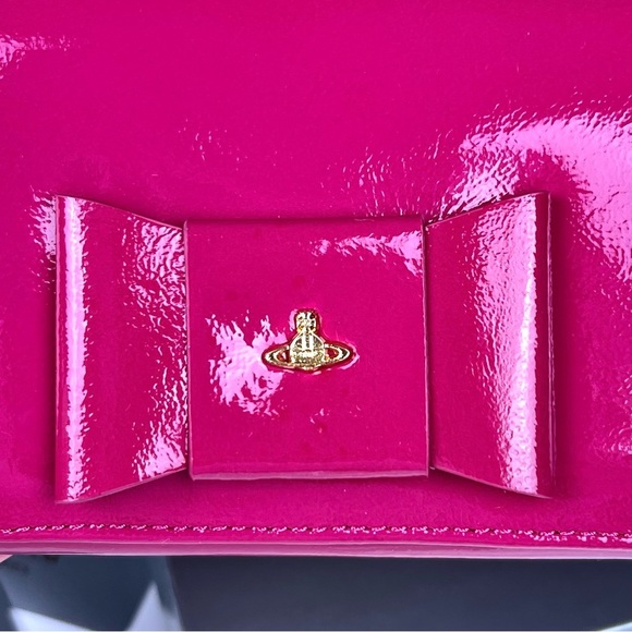 New Vivienne Westwood Long Patent Leather Wallet Pink With Box - Picture 3 of 5